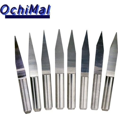 10pcs 10/15/20/25/30/40/45/60/90 Degrees PCB Engraving Bit V Shap Tip End Mill Tungsten Carbide PCB 3D 3.175 1/8Milling Cutter