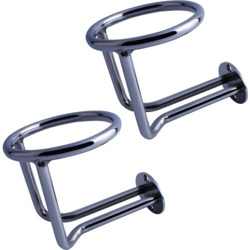 High Quality 361 Stainless Steel 2X Boat Ring Cup Holder Ringlike Drink Holder For Marine Yacht