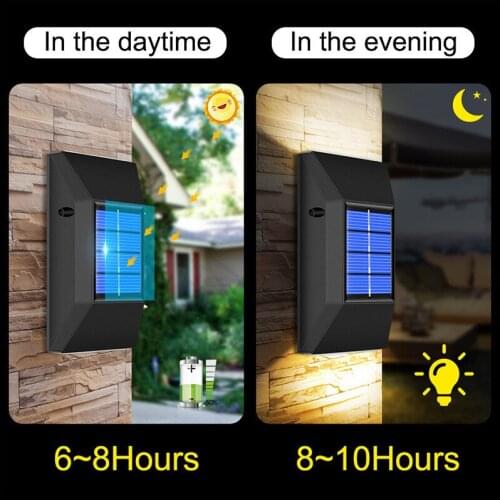 2pcs Solar Outdoor Up And Down Luminous Wall Lamp LED Garden Household Decoration Super Bright Wall Lamp Street Lights Camping