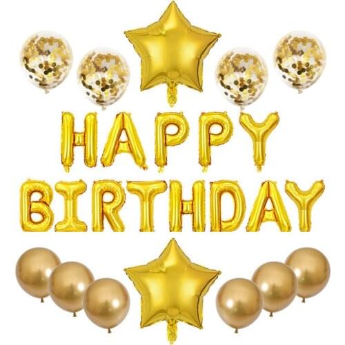 25Pcs Kids Happy Birthday Confetti Latex Balloon Adult Baby Shower 1st Birthday Party Ballon Anniversary Decoration Supplies