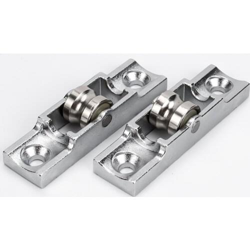 4pcs Zinc alloy Flat/Concave Wheel Slide Doors Window pulley U-type Ball Bearing Wheel Roller Plastic steel Hardware Accessories