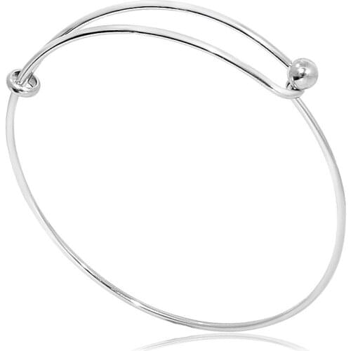 50pcs Manufacturers direct sales of 316L stainless steel bracelet adjustable circular bracelet ring beads cuff bangles wholesale