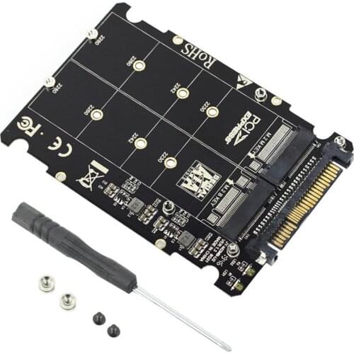 M.2 SSD to U.2 Adapter 2in1 M.2 NVMe and SATA-Bus NGFF SSD to PCI-e U.2 Adapter PCIe M2 Converter for Desktop Computers