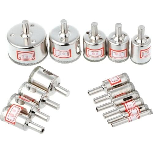 New 15pc 6mm-50mm Diamond Hole Saw Marble Drill Bit Tile Ceramic Glass Porcelain
