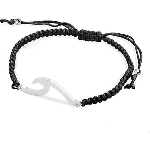 Stainless Steel Wave Beach Surfer Bangles Bracelet Adjustable Braided Nautical Surfing Women Men Gifts String Rope Wrist Jewelry