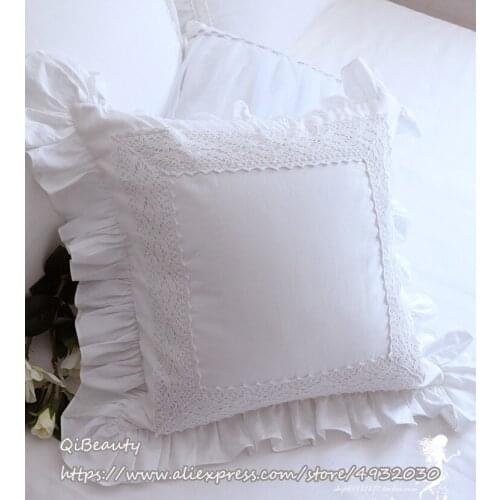 White Satin Pure Cotton Cushion Cover squishmallow cojines decorativos para sofa pillows for living room throw pillow