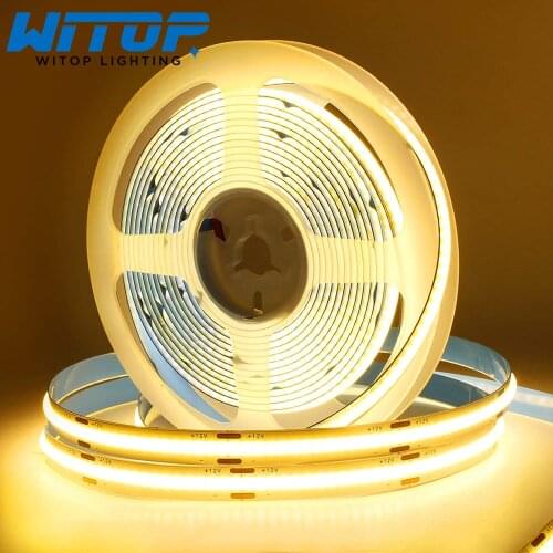 COB LED Strip Light High Density Flexible COB Led Lights RA90 Warm Nature Cool White Linear Dimmable DC12V