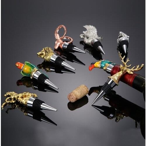 Deer Head Red Wine Bottle Stopper Wine Bottle Stopper Seal Preservation Wine Bottle Stopper Cap Animal Wine Stopper Decoration