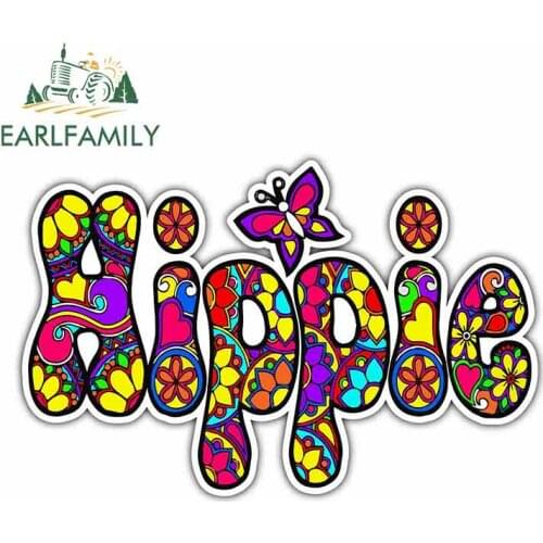 EARLFAMILY 13cm x 8.4cm For Hippie Peace Motorcycle Stickers Vinyl Material Fashion Decals Body For Car Creative Stickers