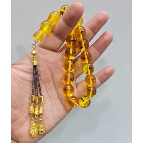 Islamic Tasbih Muslim Rosary Beads 33 Prayer Rosary For Men Bracelet For Men Accessory amber oltu amber stone Handmade Turkey