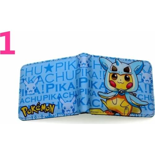 Pokemon Anime Pikachu Wallet PU Fashion Cartoons Mens Wallet Mini Card Holder Wallets Men Small Money Bag Male Purses Short