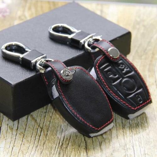Leather Key Holder Case Rings For Mercedes W202 W 210 W210 W211 Amg W204 C E S Cls Clk Cla Slk Ml Classe For Mercedes key cover
