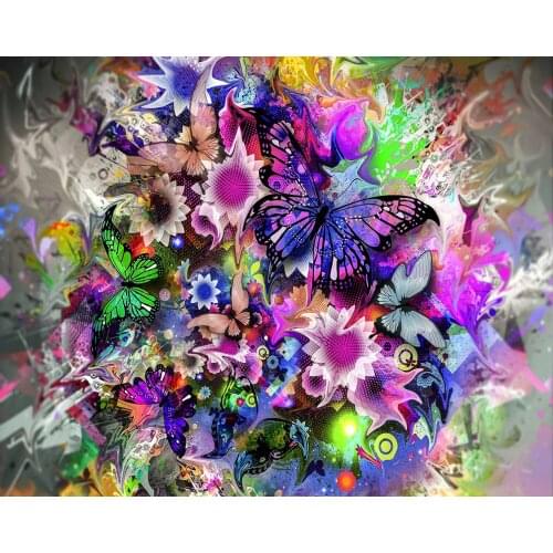 Colorful butterfly The wooden puzzle 1000 pieces ersion jigsaw puzzle white card adult childrens educational toys