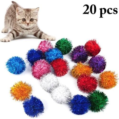 Legendog 20Pcs/Set Solid Color Cat Ball Toys Funny Interactive Cat Training Toy Cat Toy Pet Supplies Cat Favors Random Color