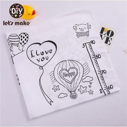 Lets Make Baby Milestone Photography Props Cartoon Background Blankets Backdrop Cloth Calendar Pattern Babyroom Photo Decor