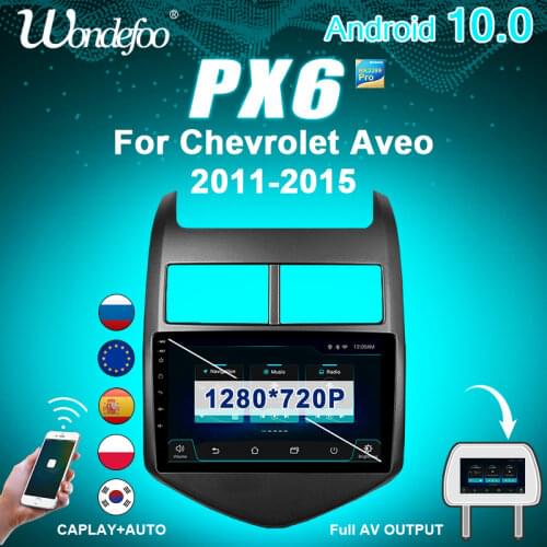 2 din Android 10 car radio PX6 For Chevrolet Aveo 2 2011-2015 2din auto audio multimedia navigation screen bluetooth car stereo