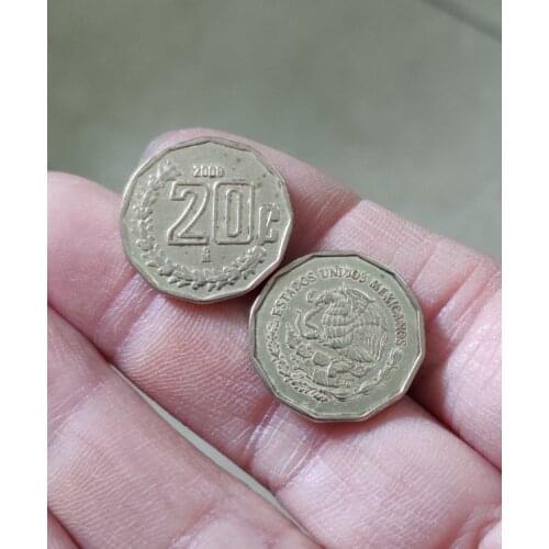19.5mm Mexico 20 Cents America Coins Old Original Infrequent Coin Commemorative Edition 100% Real
