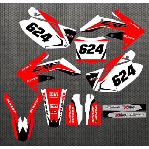 Motorcycle 3M Decals Stickers Backgrounds Graphics kits For HONDA CRF250R 2004 2005 2006 2007 2008 2009 For HONDA 250 CRF 04-09