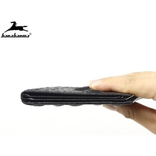 Mens card holder genuine leather Thin business Men Bank Card bag Alligator short credit pocket wallet Cow Leather made from
