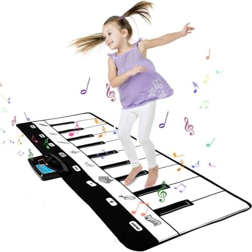 Music Mat With Animal Sound Adjustable Piano Keyboard Toy Early Education Learning Baby Music Playing Mat Gift