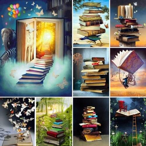 5D DIY Diamond Painting Book Landscape Cross Stitch Kit Diamond Embroidery Mosaic Art Picture Gift Home Decoration