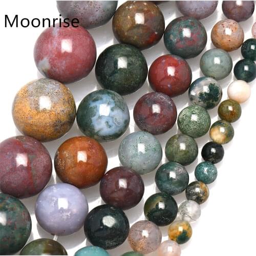 Natural Indian Agate Loose Beads For Bracelet Jewelry Makings Healing Energy Stone Bead Simulated Buddha Mala Bead