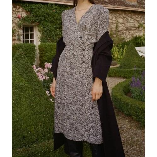 2020 100% Viscose Spring Summer women Midi dress one piece wrap sexy ladies long dresses chic Female V-neck clothes