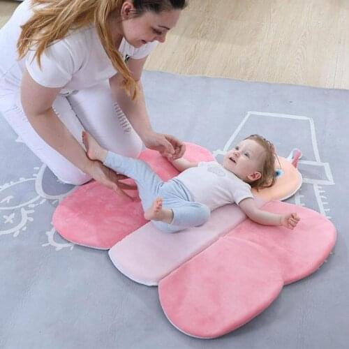 Newborn Baby Bathtub Cartoon Portable Foldable Baby Shower Bath Pad Non-Slip Mat Infants Blooming Sink Bath Safety Cushion Mat