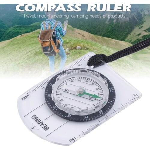 Outdoor Camping Hiking Transparent Plastic Compass Compass Proportional Footprint Travel Military Compass Tools Travel Kits