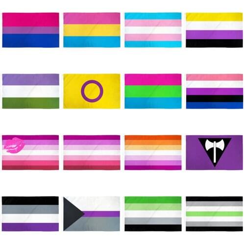 Rainbow Pride LGBT Flags 150X90cm 3ft x 5ft Custom Banner Two Grommets Bisexual Pansexual Asexual Transgender Hot Selling