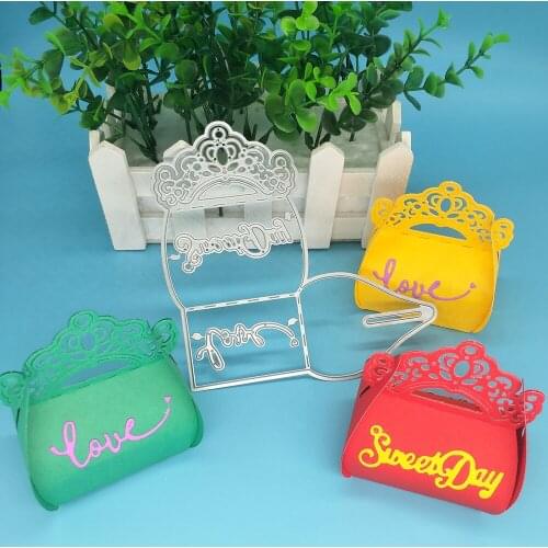 Christmas gift box with lace and LOVE SWEET DAY, candy box metal cutting mold, scrapbook card, photo album handmade art