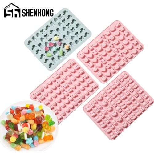 SHENHONG Vitamin Candy Moulds Fruit Gummy Molds With Droppers Cake Decorating Tools Silicone Chocolate Mold Dessert Baking Pan
