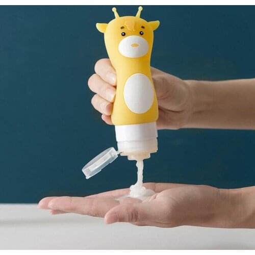Silicone Refillable Portable Mini Animal Horse Traveler Packing Bottle Press Bottle for Lotion Shampoo Bath Three Color