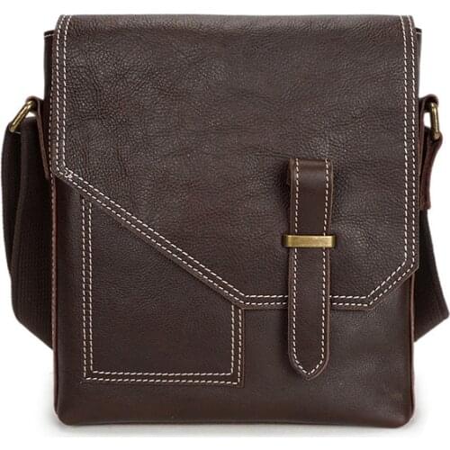 Genuine Leather Messenger Bag Business Briefcase Handbag for IPAD Shoulder Crossbody Bag Vintage Travel Casual Tote Fashion Bags