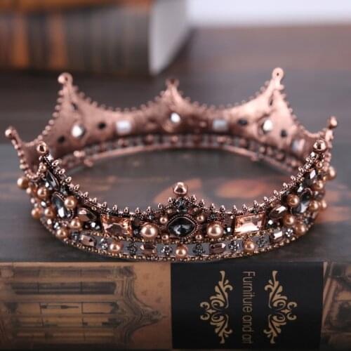 Bridal Hair Jewelry Full Circle Beads Pearl Crystal Tiaras Crowns Diadem Headpiece Women Wedding Hair Accessories