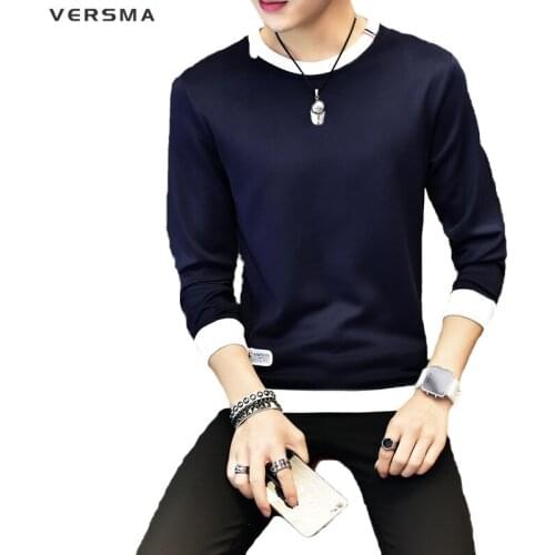 VERSMA New Arrival Solid Fashion Mens Hoodies Sweatshirts Men O-neck Casual Hoodies Men Quality Swag Clothes Hooded Sweatshirt