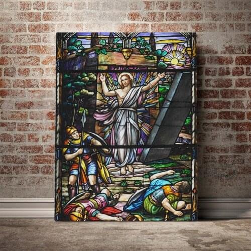 Stained Glass Jesus Christ Art Poster Poster Framed Wooden Frame Canvas Painting Wall Decor Room Study Home Decoration Prints