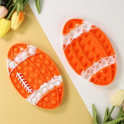 Funny Fidget Toys Rugby Adult Children Game Mini Toys Relief Bubble Anti-stress Fidget Sensory Toy