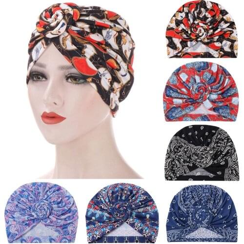 Women Fashion Multicolor Spiral Turban Hat Cap Hair Cover Headwear Headwrap Bandanas for women