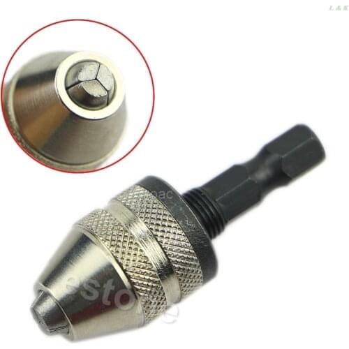 1/4 Keyless Drill Bit Chuck Hex Shank Adapter Converter 0.3mm-3mm Quick Change M07 dropship