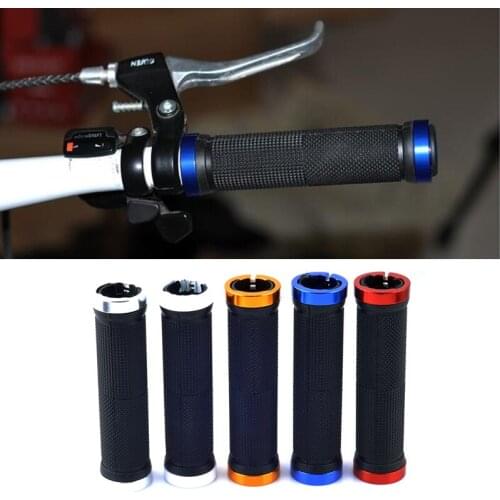 1Pair Bicycle Handlebar Cover Grips Rubbler Soft Anti-skid Cycling Bike Grips MTB Mountain Road Double Lock on Handle End Grips