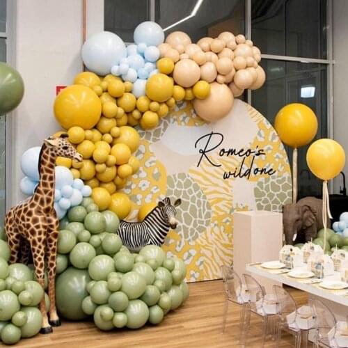 100Pcs/lot 5/10/12inch Retro Balloons Skin Color Retro Olive Avocado Yellow Latex Balloons for Baby Shower Birthday Party Decor