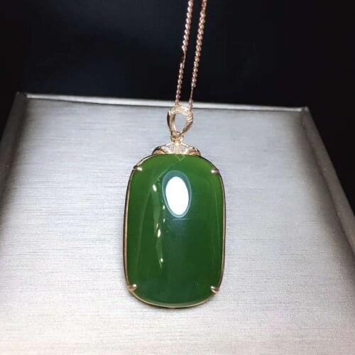 18k gold and Tianbi jade pendanth18