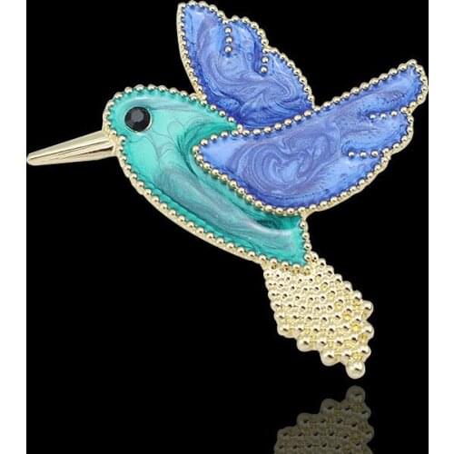 2018 Fashion Jewelry Cute Enamel Pin Metal Crystal Rhinestone Bird Brooch Bijoux Vintage Animal Large Brooches For Women Men