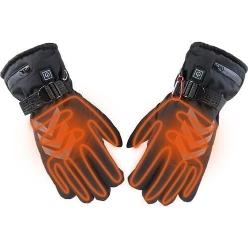 2800 MAh 3-speed Thermostat Electric Heating Reflective Duty Gloves Motorcycle Electric Car Heating Gloves Lithium Battery Powe