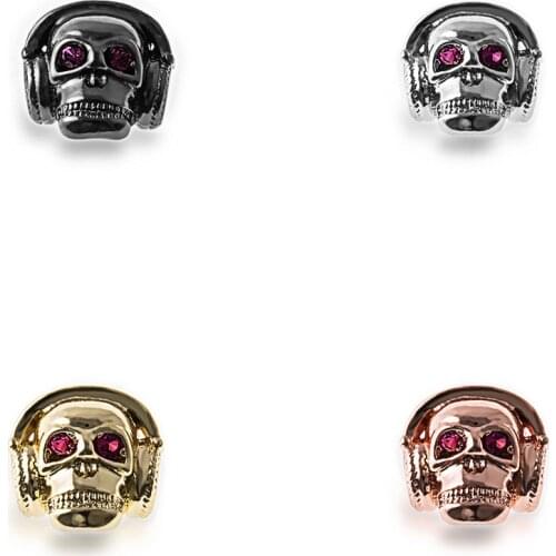 5pcs/lot Acrylic Metal Skull make balls bare beads crystals charms bracelet beadwork for needlework accessories jewelry C75
