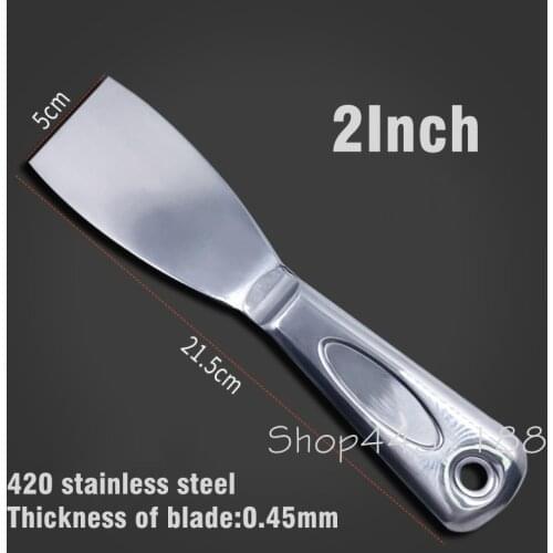 5cm 2inch 420Stainless Steel Hollow Handle Putty Knife Paint Tool Plaster Filling Spatula Scraper Hand Tool For Wall Decoration