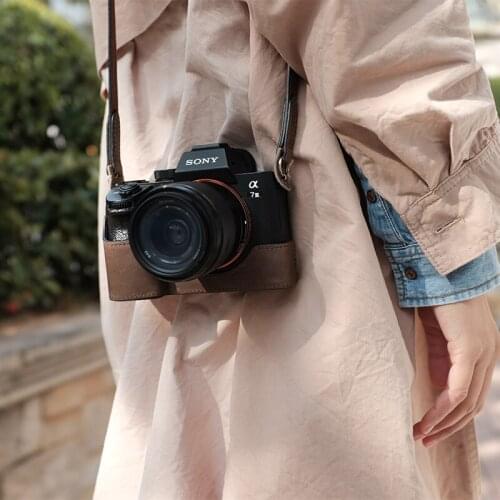 Sony a7r4 holster camera bag leather Sony a a92 protective cover handle base half set
