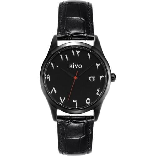 Black Watches Arabic Numerals Quartz Movement Date Function