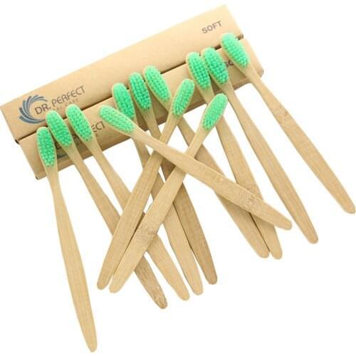 DR.PERFECT Wholesale 1000 Pieces/lot Natural Bamboo Handl Soft Bristle Eco friendly Bamboo Toothbrush Eco-friendly Oral Care